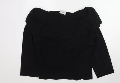 Chianti Womens Black V-Neck Polyester Cardigan Jumper Size L
