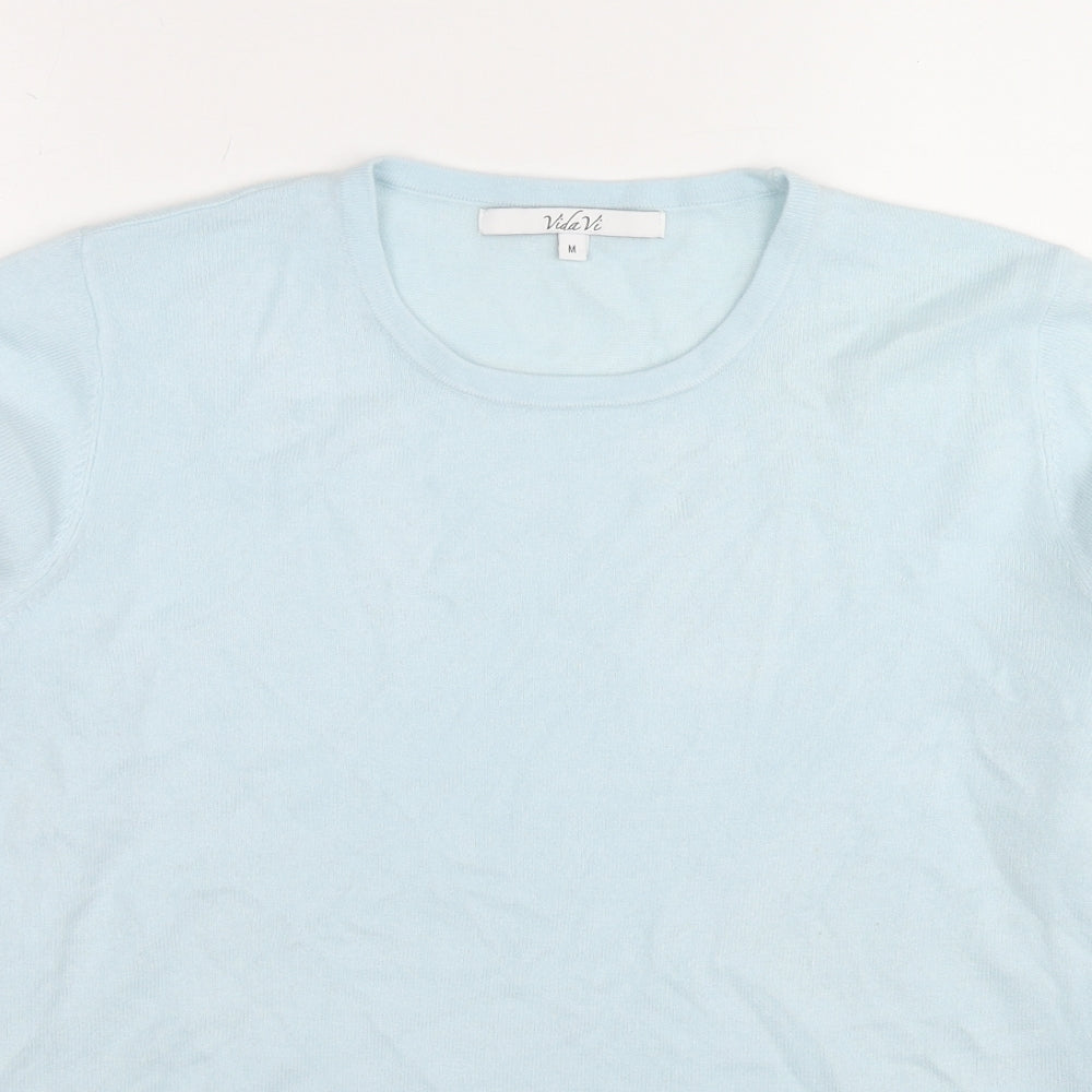 Womens UK Size M Vida Vi Blue Pullover Jumper