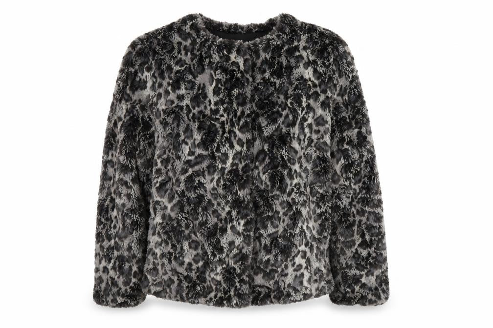 Gerry Weber Womens Black Animal Print Jacket Size 16 Snap - Leopard Print