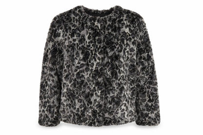 Gerry Weber Womens Black Animal Print Jacket Size 16 Snap - Leopard Print