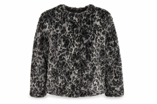 Gerry Weber Womens Black Animal Print Jacket Size 16 Snap - Leopard Print