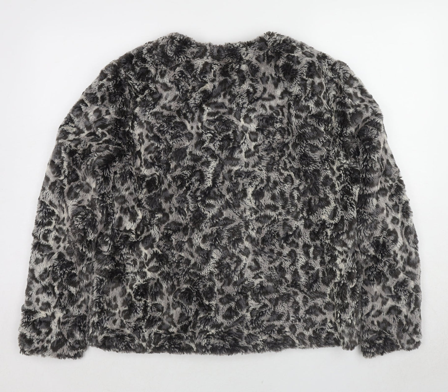 Gerry Weber Womens Black Animal Print Jacket Size 16 Snap - Leopard Print