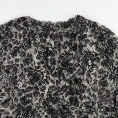 Gerry Weber Womens Black Animal Print Jacket Size 16 Snap - Leopard Print