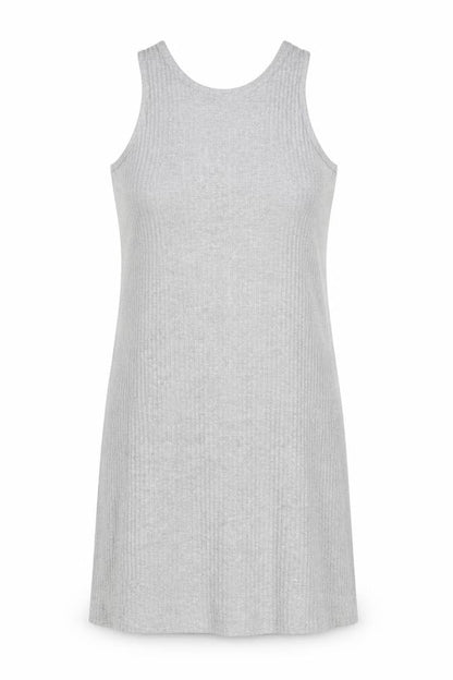 Monki Womens Grey Polyester Tank Dress Size M Round Neck Pullover