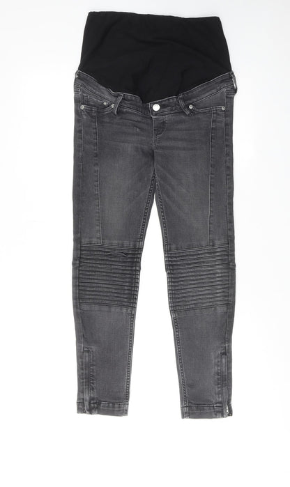 H&M Womens Black Polyester Skinny Jeans Size 10 Regular Button