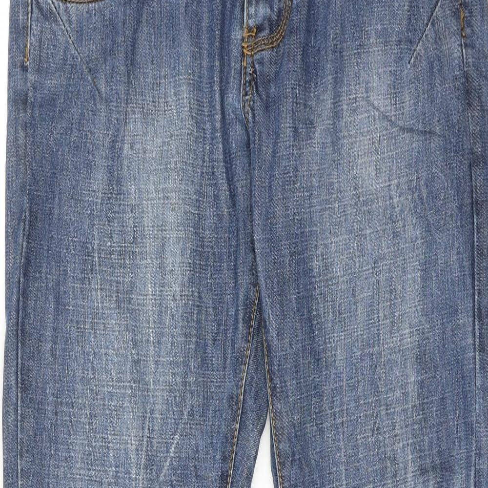 Blue Inc Mens Blue Cotton Straight Jeans Size 30 in L32 in Regular Button