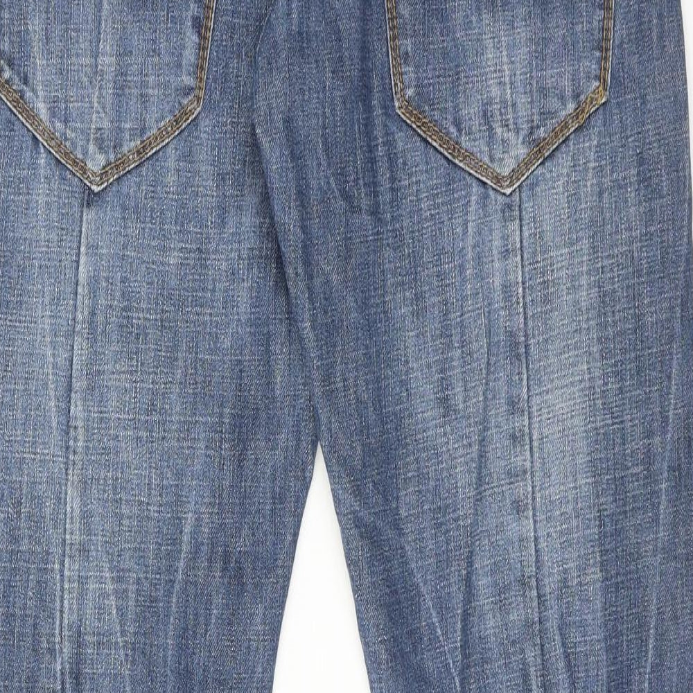 Blue Inc Mens Blue Cotton Straight Jeans Size 30 in L32 in Regular Button