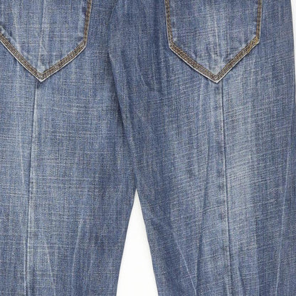 Blue Inc Mens Blue Cotton Straight Jeans Size 30 in L32 in Regular Button