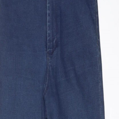 Denim & Co. Womens Blue Cotton Skinny Jeans Size 12 Regular Zip
