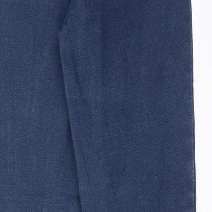 Denim & Co. Womens Blue Cotton Skinny Jeans Size 12 Regular Zip