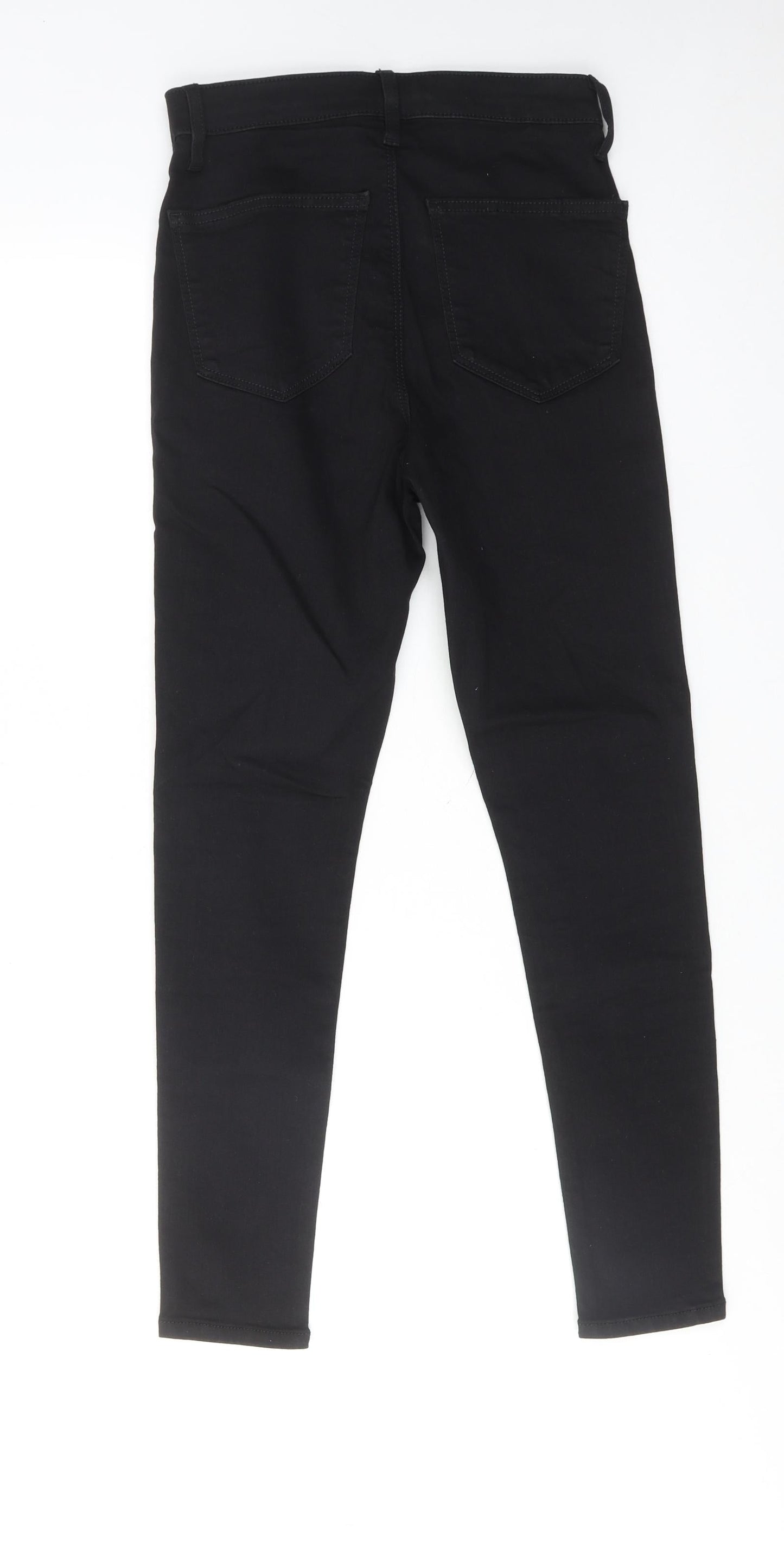 Topshop Womens Black Cotton Skinny Jeans Size 28 in L30 in Regular Zip