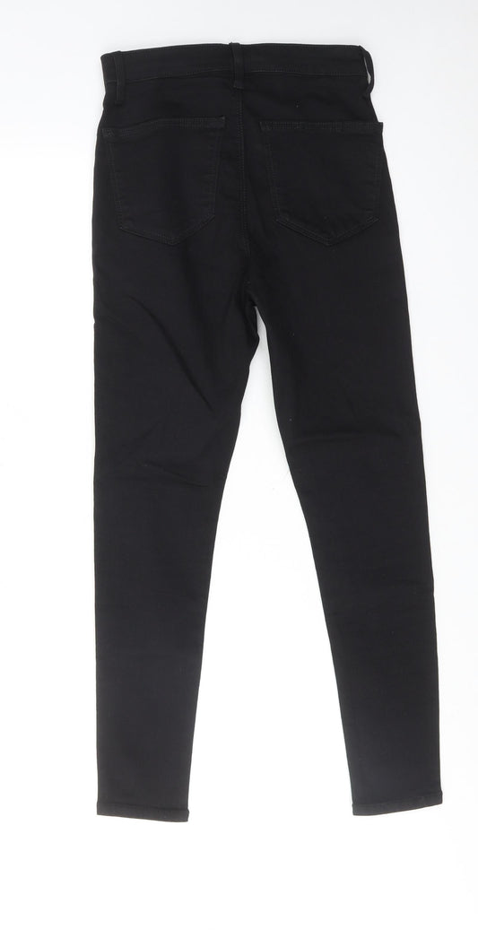 Topshop Womens Black Cotton Skinny Jeans Size 28 in L30 in Regular Zip