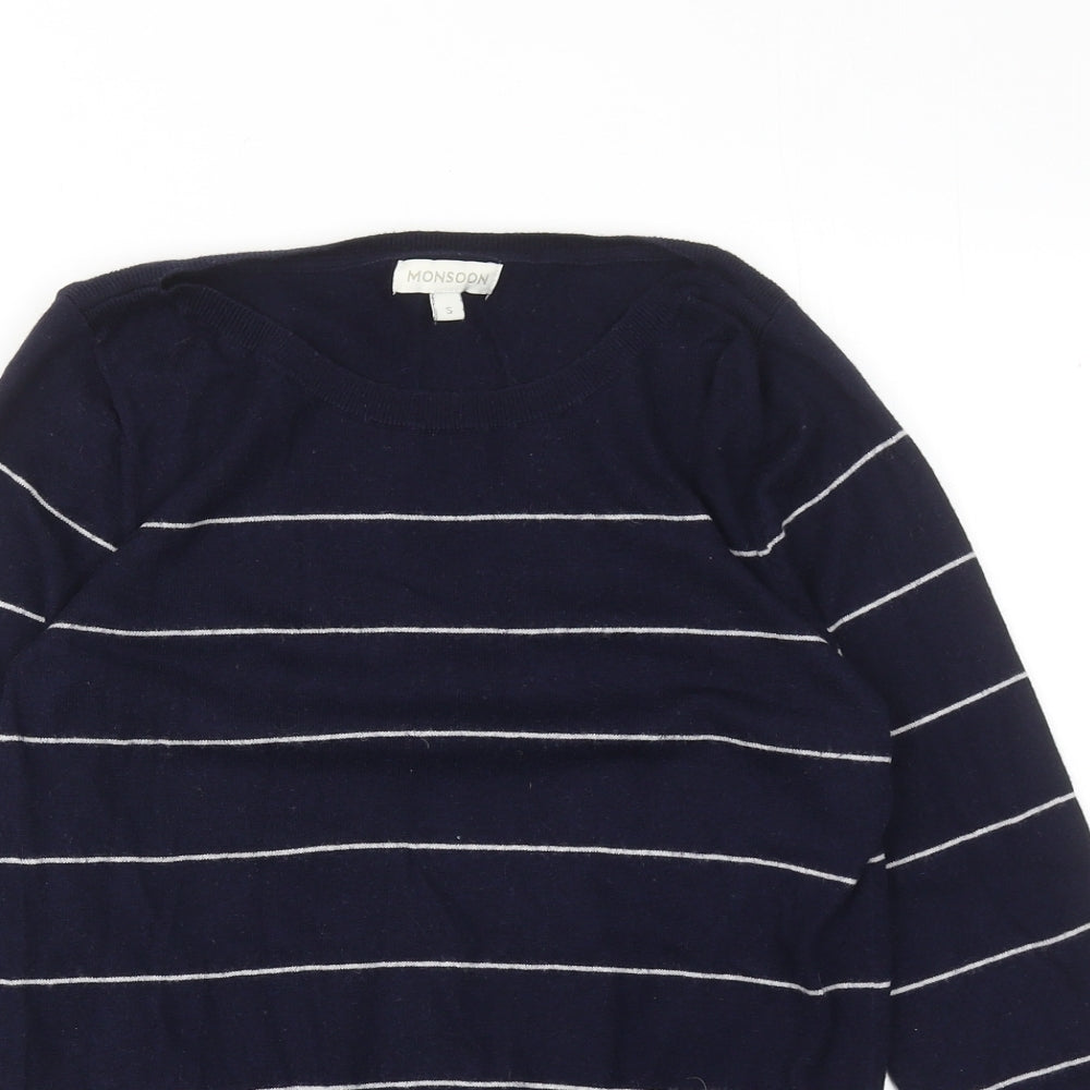 Womens UK Size S Monsoon Blue Pullover Jumper