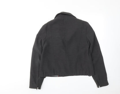Womens UK Size 10 NEXT Grey Biker Coat