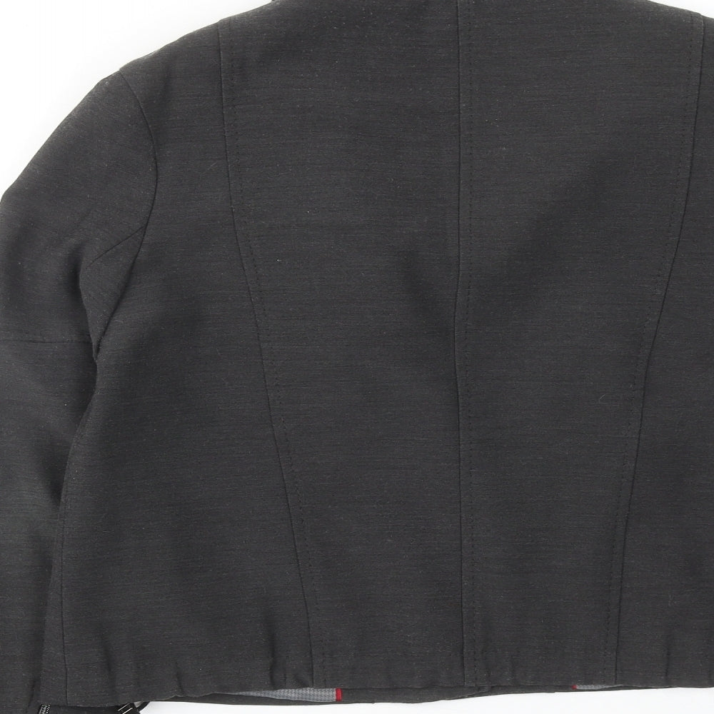 Womens UK Size 10 NEXT Grey Biker Coat
