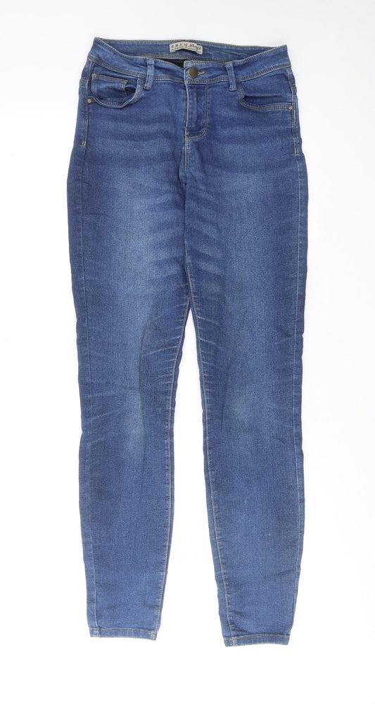 Denim & Co. Womens Blue Cotton Skinny Jeans Size 10 Regular Zip