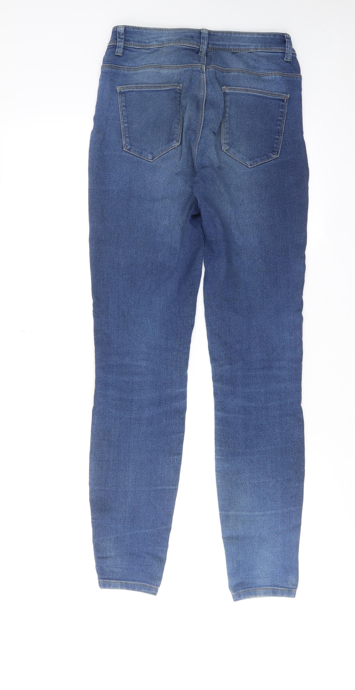 Denim & Co. Womens Blue Cotton Skinny Jeans Size 10 Regular Zip