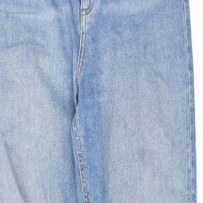 ASOS Womens Blue Cotton Mom Jeans Size 28 in L28 in Regular Zip