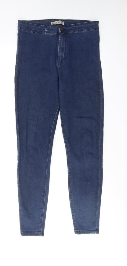 Denim & Co. Womens Blue Cotton Skinny Jeans Size 12 Regular Zip