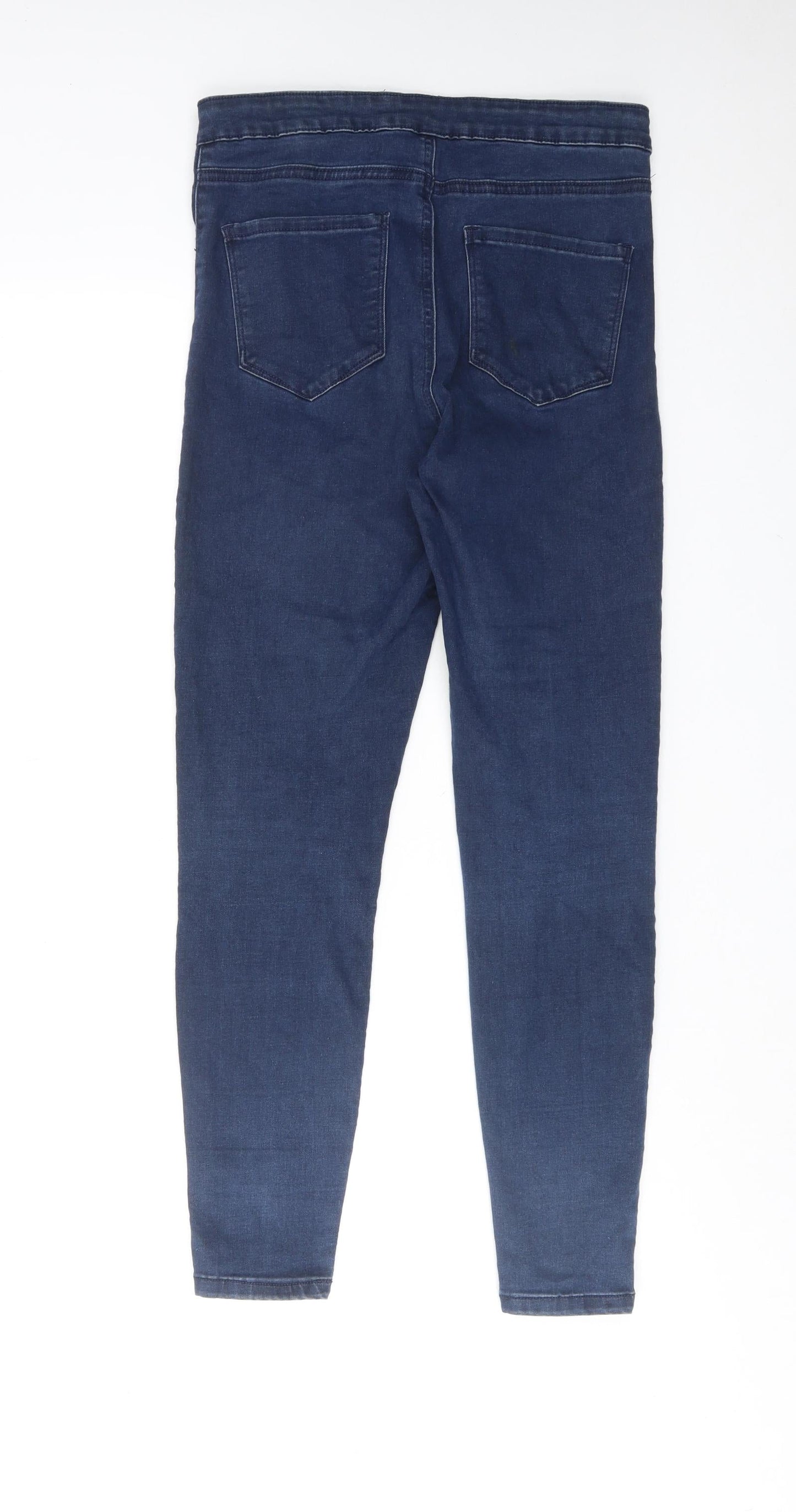 Denim & Co. Womens Blue Cotton Skinny Jeans Size 12 Regular Zip