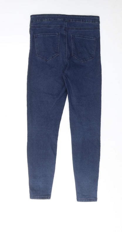 Denim & Co. Womens Blue Cotton Skinny Jeans Size 12 Regular Zip