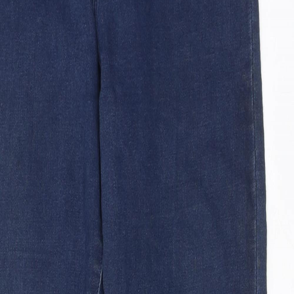 Denim & Co. Womens Blue Cotton Skinny Jeans Size 12 Regular Zip