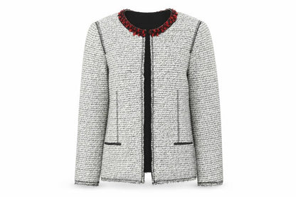 Zara Womens Grey Geometric Jacket Size XL Hook & Eye