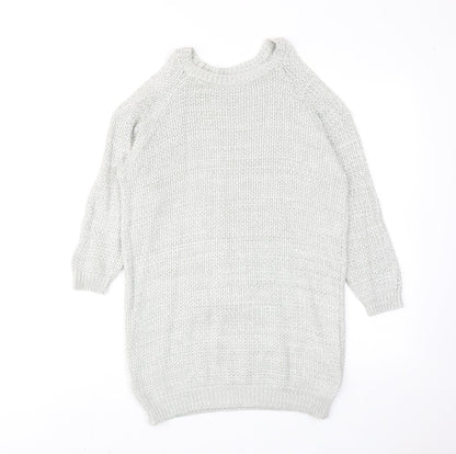 Womens UK Size XS Bershka Grey Pullover Jumper