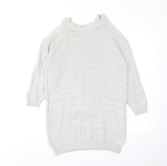 Womens UK Size XS Bershka Grey Pullover Jumper