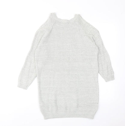 Womens UK Size XS Bershka Grey Pullover Jumper