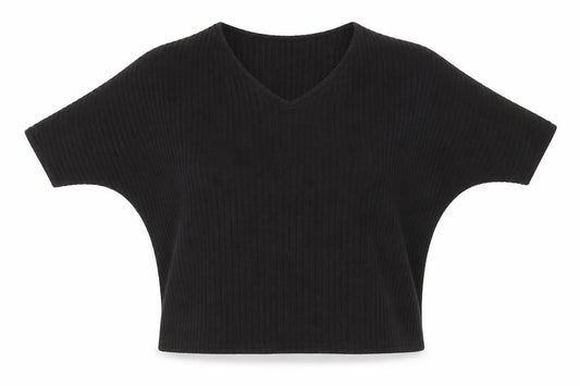 New Look Womens Black Polyester Basic Blouse Size S V-Neck