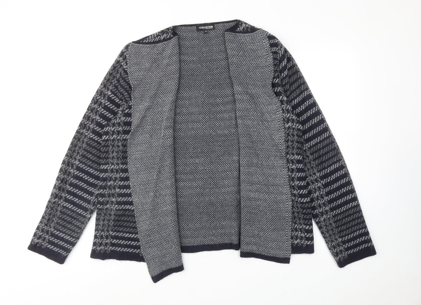 Womens UK Size 20 Debenhams Grey Cardigan Jumper