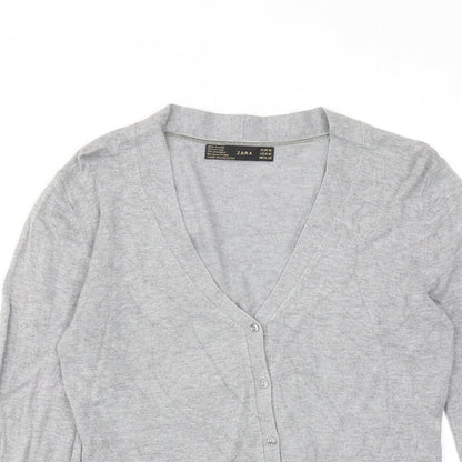 Womens UK Size M Zara Grey Cardigan Jumper