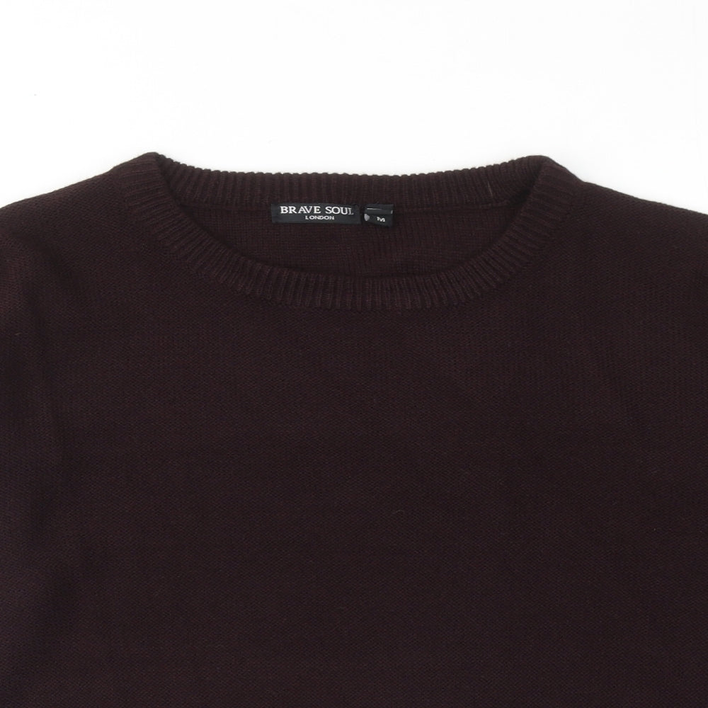 Womens UK Size M Brave Soul Purple Pullover Jumper
