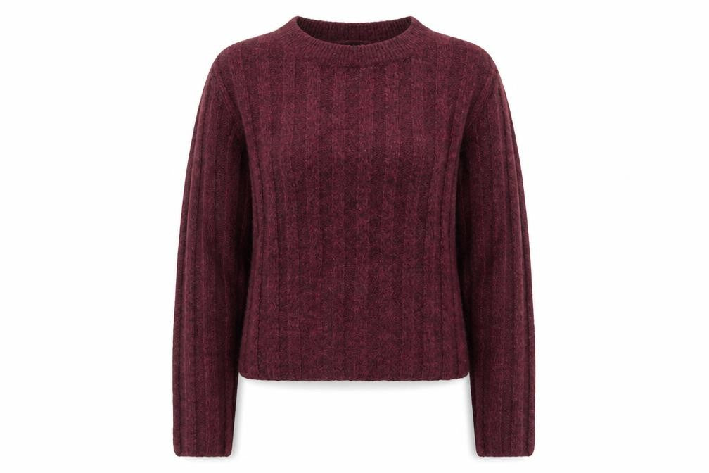 H&M Womens Purple Round Neck Acrylic Pullover Jumper Size S