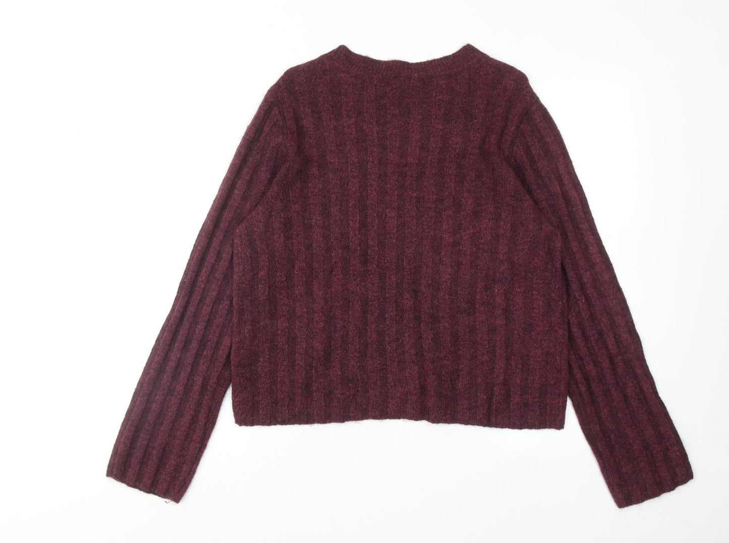 H&M Womens Purple Round Neck Acrylic Pullover Jumper Size S