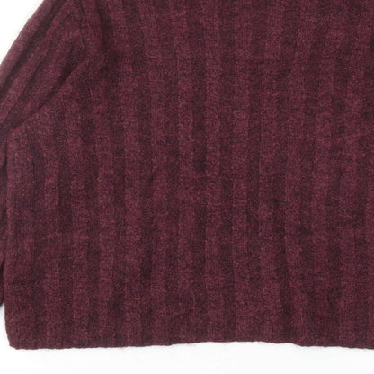 H&M Womens Purple Round Neck Acrylic Pullover Jumper Size S