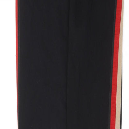 New Look Womens Black Cotton Capri Leggings Size 8 - Side Stripe Detail