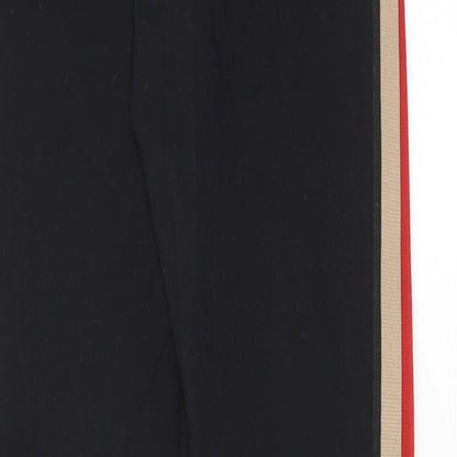 New Look Womens Black Cotton Capri Leggings Size 8 - Side Stripe Detail