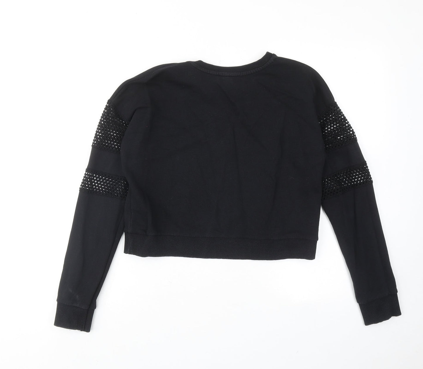 New Look Womens Black Cotton Pullover Sweatshirt Size 10 Pullover