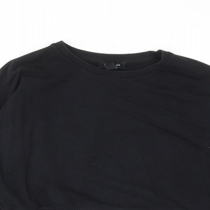New Look Womens Black Cotton Pullover Sweatshirt Size 10 Pullover