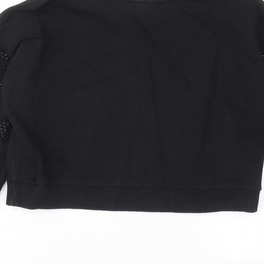 New Look Womens Black Cotton Pullover Sweatshirt Size 10 Pullover