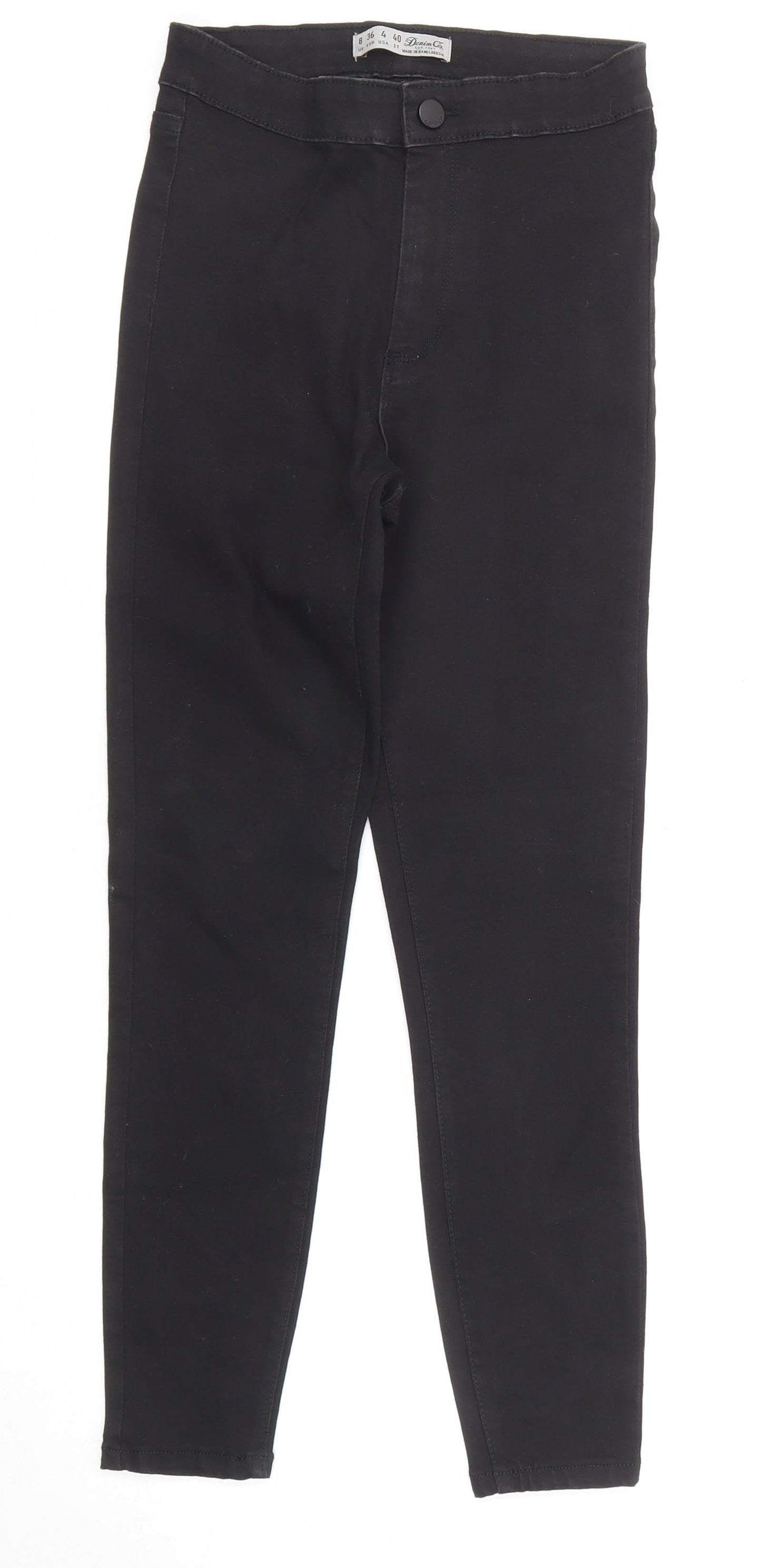 Denim & Co. Womens Black Cotton Skinny Jeans Size 8 Regular Zip