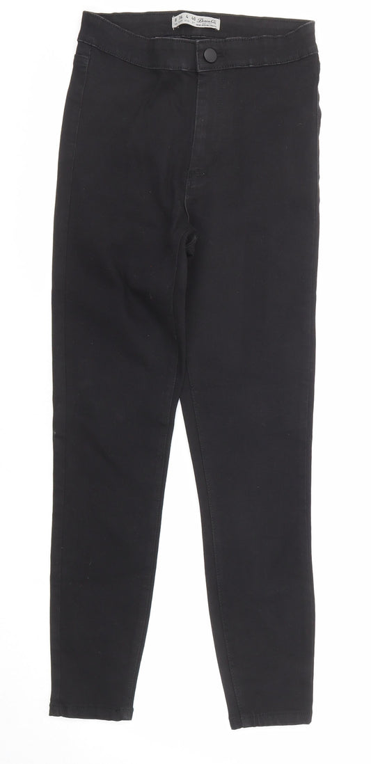 Denim & Co. Womens Black Cotton Skinny Jeans Size 8 Regular Zip