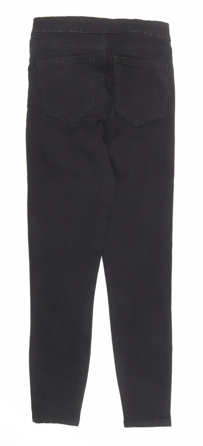 Denim & Co. Womens Black Cotton Skinny Jeans Size 8 Regular Zip
