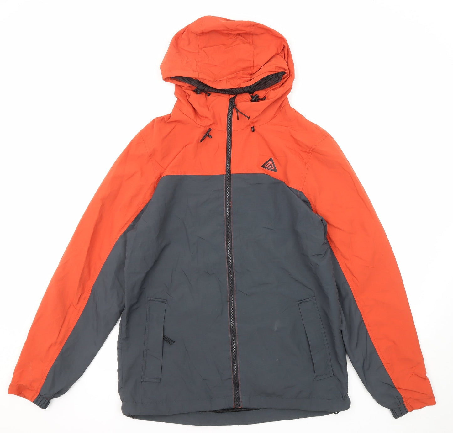 -9 Peak Mens Grey Windbreaker Jacket Size S Zip - Colourblock