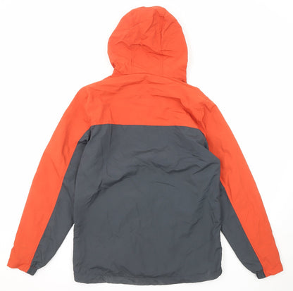 -9 Peak Mens Grey Windbreaker Jacket Size S Zip - Colourblock