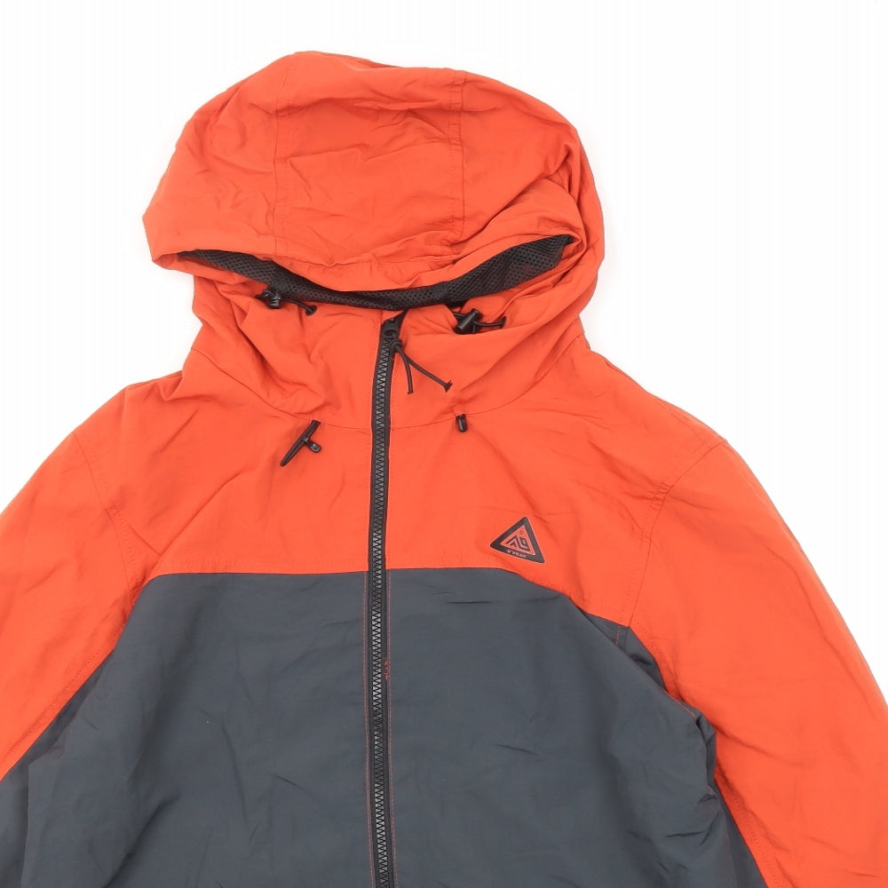 -9 Peak Mens Grey Windbreaker Jacket Size S Zip - Colourblock