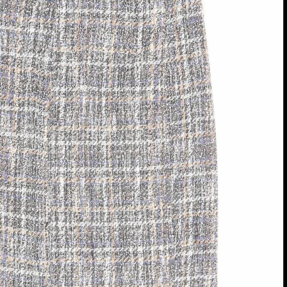 Belle Poque Womens Multicoloured Geometric Polyester A-Line Skirt Size L Zip