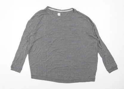 John Lewis Womens Grey Viscose Basic T-Shirt Size 8 Round Neck